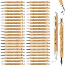 Caneta de bambu inspiradora Fuutreo Thank You, 50 unidades de tinta preta Caneta de bambu inspiradora Fuutreo Thank You, 50 unidades de tinta preta