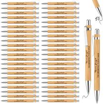 Caneta de bambu inspiradora Fuutreo Thank You, 50 unidades de tinta preta Caneta de bambu inspiradora Fuutreo Thank You, 50 unidades de tinta preta