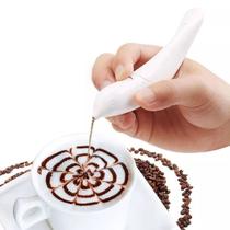 Caneta de Confeitaria Decorativa Branca Para Café com Leite Bebidas - Clink
