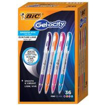 Caneta de gel BIC Gel-ocity Smooth Stick Fine Point 0,5 mm, 36 unidades