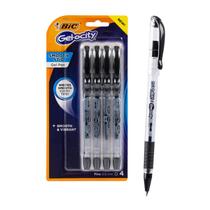 Caneta de gel BIC Gelocity Stick preta de 0,5 mm, pacote com 4