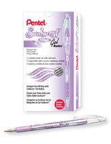 Caneta de gel Pentel Sunburst Metálica com ponta de 0,8 mm de tinta violeta x12 Caneta de gel Pentel Sunburst Metálica com ponta de 0,8 mm de tinta violeta x12