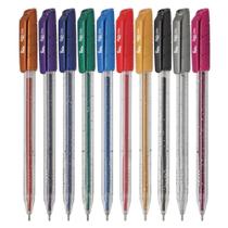 Caneta de Gel ROKE Quba com Glitter - Kit com 10 Unidades