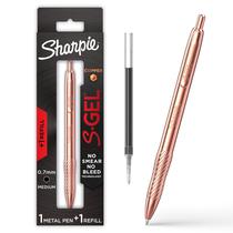 Caneta de gel Sharpie S-Gel Copper Metal Body 0,7 mm de tinta preta Caneta de gel Sharpie S-Gel Copper Metal Body 0,7 mm de tinta preta