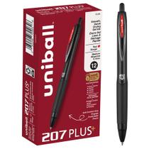 Caneta de gel uni-ball 207PLUS+ vermelha de 0,7 mm dúzia Caneta de gel uni-ball 207PLUS+ vermelha de 0,7 mm dúzia