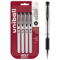 Caneta de gel Uni-Ball Signo 207 Impact 1,0 mm Bold Point Black x4