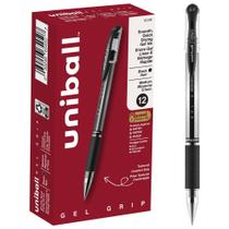 Caneta de gel Uni-Ball Signo Grip Stick de 0,7 mm de tinta preta - dúzia Caneta de gel Uni-Ball Signo Grip Stick de 0,7 mm de tinta preta - dúzia