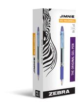 Caneta de gel Zebra Jimnie de 0,7 mm com tinta azul, pacote com 12