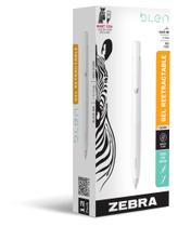 Caneta de gel Zebra Pen bleN retrátil de 0,7 mm, tinta preta, pacote com 12 Caneta de gel Zebra Pen bleN retrátil de 0,7 mm, tinta preta, pacote com 12