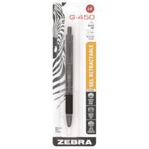 Caneta de gel Zebra Pen G-450 Barril de latão preto retrátil de 0,7 mm