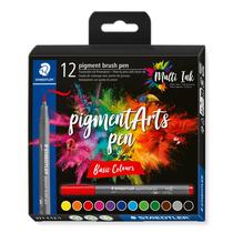 Caneta de marcação STAEDTLER Pigment Arts Brush Pen, pacote com 12