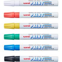 Caneta de marcação UNI Paint de ponta média, cores variadas, pacote com 6 Caneta de marcação UNI Paint de ponta média, cores variadas, pacote com 6