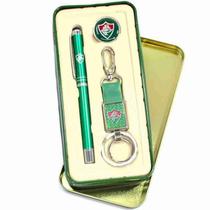 Caneta De Metal Chaveiro E Broche - Fluminense Caneta De Metal Chaveiro E Broche - Fluminense