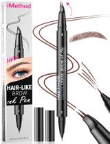Caneta de sobrancelha iMethod Curved Dual-End Microblading avermelhada