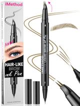 Caneta de sobrancelha iMethod Curved Dual-End Microblading Marrom Claro