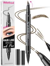 Caneta de sobrancelha iMethod Curved Dual-End Microblading Marrom escuro