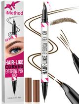 Caneta de Sobrancelha iMethod Curved Dual-End Microblading - Marrom Escuro Caneta de Sobrancelha iMethod Curved Dual-End Microblading - Marrom Escuro