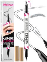Caneta de sobrancelha iMethod Curved Tip com ponta de pincel precisa cinza
