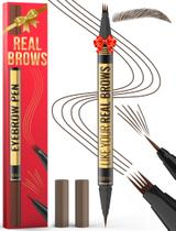 Caneta de sobrancelha Microblading Vevivia Lighting 2 em 1 preta marrom Caneta de sobrancelha Microblading Vevivia Lighting 2 em 1 preta marrom