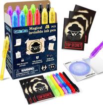 Caneta de tinta invisível GIFTINBOX, pacote com 12 unidades, luz UV e notebook Caneta de tinta invisível GIFTINBOX, pacote com 12 unidades, luz UV e notebook