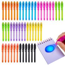 Caneta de tinta invisível QANIY 48 unidades com luz UV, marcador secreto Caneta de tinta invisível QANIY 48 unidades com luz UV, marcador secreto