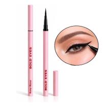 Caneta Delineadora Resistente Água Longa Bold Eyes Duração Ponta Fina Preto Matte