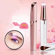 Caneta Depiladora Aparadora De Sobrancelha Rosto Portátil Elétrico Recarregável Branca