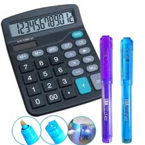 Caneta detector Dinheiro Falso UV Com Calculadora Eletrônica Caneta detector Dinheiro Falso UV Com Calculadora Eletrônica