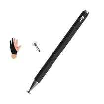Caneta Digital Stylus p Celular Tablet Samsung Smartphone Kindle Notebook 2em1 Touch Capacitiva Ponta Fina p Desenhar Escrever Luva