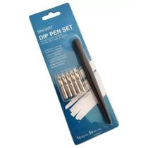 Caneta Dip Pen - Kit Caligrafia - Caneta + 5 Penas