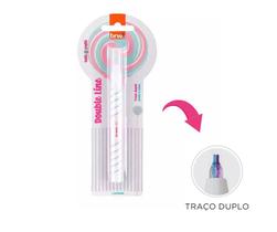 Caneta Double Line Tutti Frutti 0.5mm Ponta Dupla Azul e Rosa - BRW Caneta Double Line Tutti Frutti 0.5mm Ponta Dupla Azul e Rosa - BRW