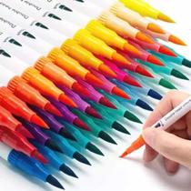 Caneta Dual Brush Pen Kit C/ 24 Cores - Duas Pontas - Bela Import