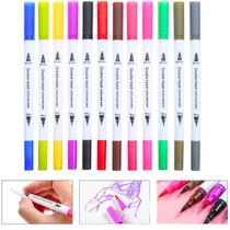 Caneta Dual Brush Pen Lettering 12 Cores - Duas Pontas - Bela Import
