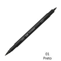 Caneta Dual Brush Preto - CIS