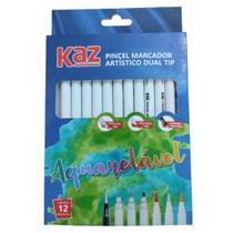 Caneta Dual Brush Tip, Aquarelável, Ponta Dupla Kaz, Kz72202