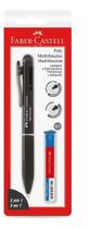 Caneta E Lapiseira 3x1 Poly Multifuncional + Grafite Faber Preto Azul/preta/grafite