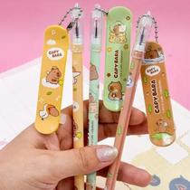 CANETA EM GEL APAGÁVEL DE CAPIVARA COM SKATE - 0.5mm - Tinta Preta
