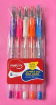 Caneta em Gel Neon com 5 Cores Pastel e Ponta de 0,8mm Caneta em Gel Neon com 5 Cores Pastel e Ponta de 0,8mm