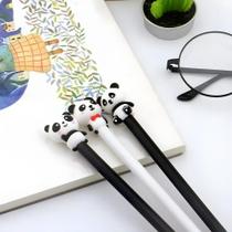 Caneta Em Gel Panda Fofinho Ponta Fina Kit com 3 Unidades