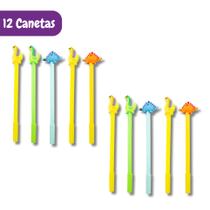 Caneta em Gel Papelaria Fofa Aesthetic Dinossauro Kit com 3/6/9/12 Peças Ponta Fina Divertida