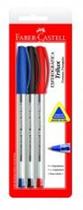 Caneta Esf Az/Pt/Vm 3un Trilux Ponta Media Sm/032 Faber Blister - 1