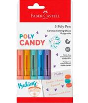 Caneta Esf Poly Candy 5 cores