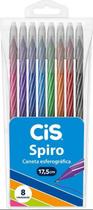 Caneta esferográfica 0.7mm Spiro com 8 cores - Cis