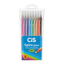 Caneta Esferográfica 0.7mm Spiro Glow - Estojo 8 unidades - Cis