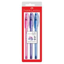 Caneta esferográfica 0.8 Ice 061 Colors AZ/RX/RS com 3 unidades - Faber-Castell
