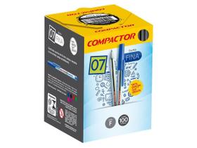 Caneta Esferográfica 07 100 Unidades Compactor - Preta Caneta Esferográfica 07 100 Unidades Compactor - Preta