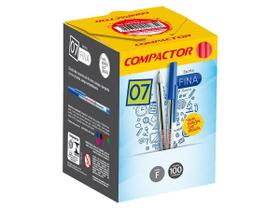 Caneta Esferográfica 07 100 Unidades Compactor - Vermelha Caneta Esferográfica 07 100 Unidades Compactor - Vermelha