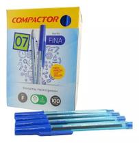 Caneta Esferográfica 07 Caixa 100 Unidades Compactor - Azul