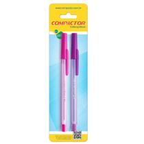 Caneta Esferográfica 07 Pink/violeta Blister Com 2 Unidades - Compactor