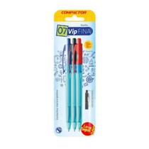 Caneta Esferográfica 07 Vip Escrita Fina Azul, Preta E Vermelha Caneta Esferográfica 07 Vip Escrita Fina Azul, Preta E Vermelha